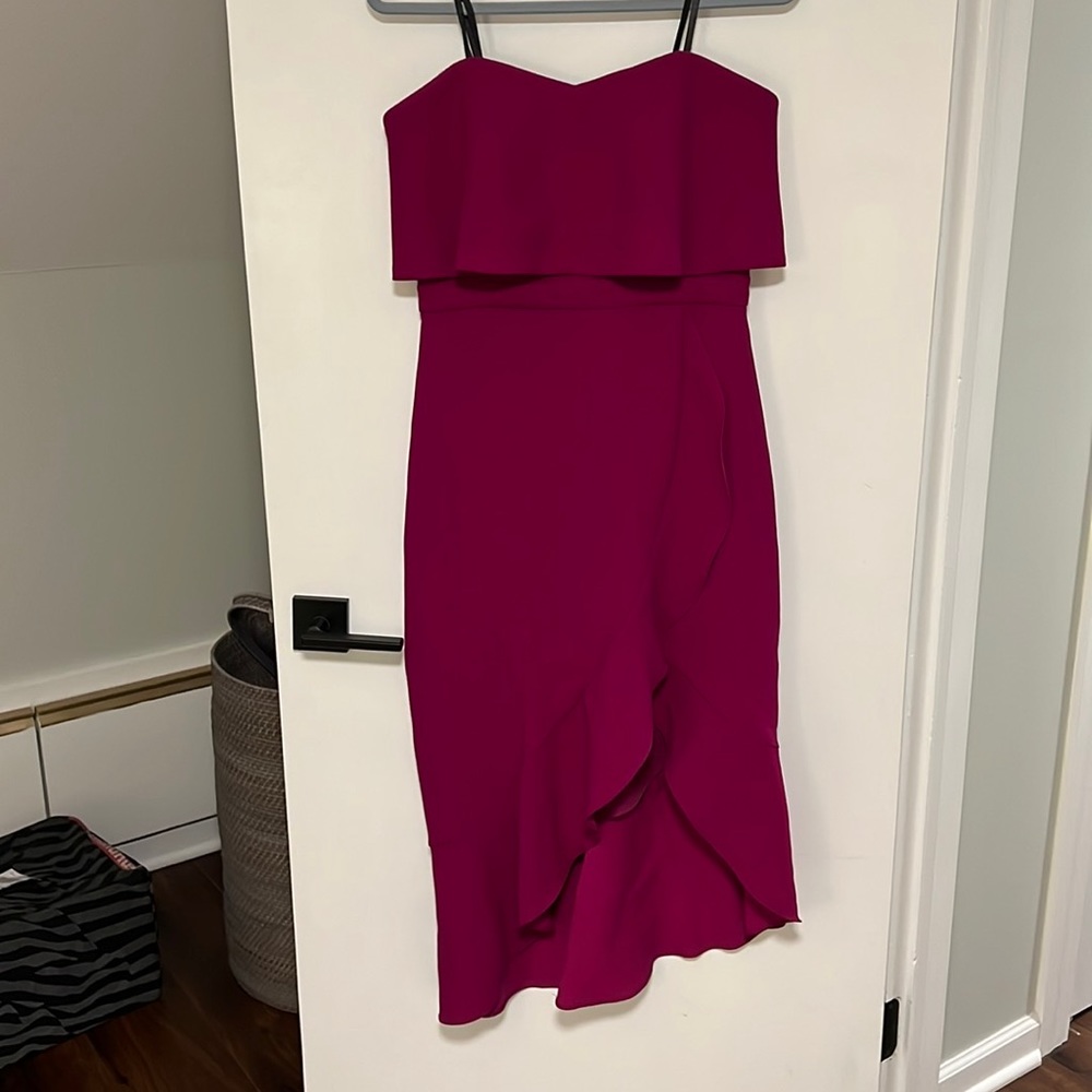 XSCAPE Fuchsia Ruffle Dress